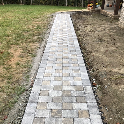 Square cement stones made into a walkway